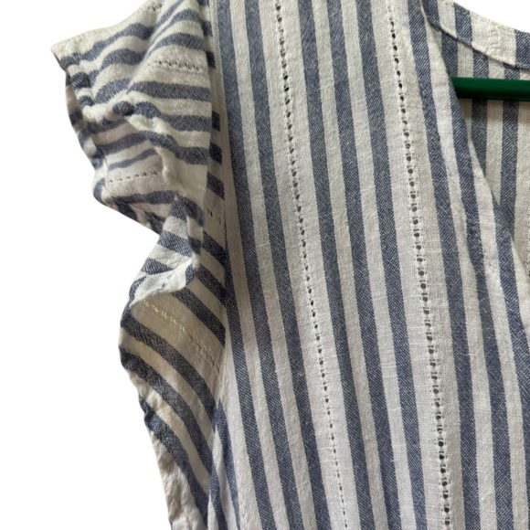 Rails Tara flutter sleeve pullover blue and white striped dress size medium - Picture 8 of 13